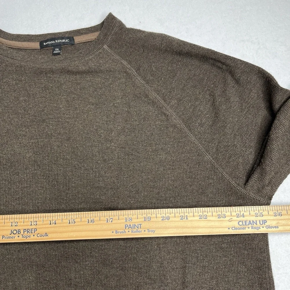 Banana Republic‎ Waffle Knit Long Sleeve Crewneck T-Shirt Brown Men's XXL